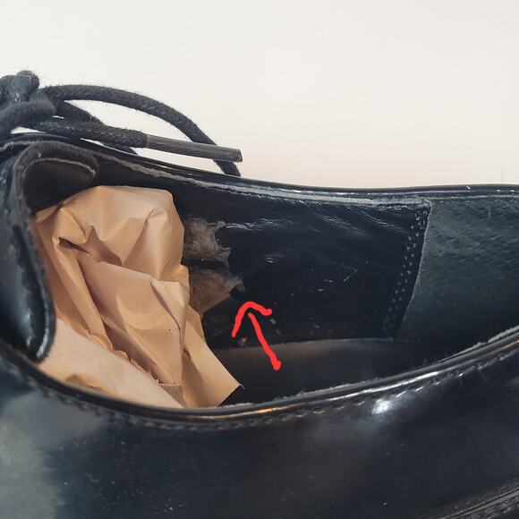 Calvin Klein Brodie Black Patent Mens Size 8.5 Oxfords Lace Leather Dress Shoes - Picture 12 of 16